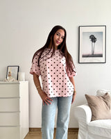 T-Shirt mit Dots Rosa/Braun