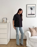 T-Shirt mit Dots Schwarz/Weiß