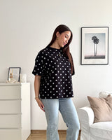 T-Shirt mit Dots Schwarz/Weiß