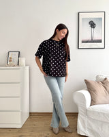 T-Shirt mit Dots Schwarz/Weiß