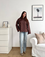 Longsleeve mit Dots Braun/Weiß
