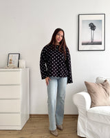 Longsleeve mit Dots Schwarz/Weiß
