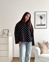 Longsleeve mit Dots Schwarz/Weiß