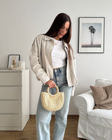 Ibiza Bag aus Bast Beige