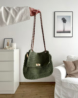 Häkel Schultertasche Olive
