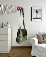 Häkel Schultertasche Olive