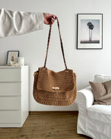 Häkel Schultertasche Camel