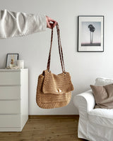 Häkel Schultertasche Camel