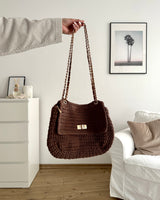 Häkel Schultertasche Braun