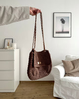Häkel Schultertasche Braun