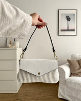 Clutch Bag mit Bast Weiß
