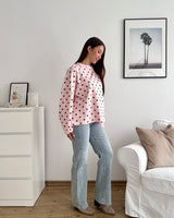 Longsleeve mit Dots Rosa/Braun