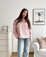 Longsleeve mit Dots Rosa/Braun
