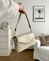 Clutch Bag mit Bast Beige