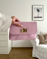Clutch Bag mit Holzverschluss Rosa