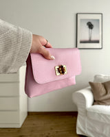Clutch Bag mit Holzverschluss Rosa