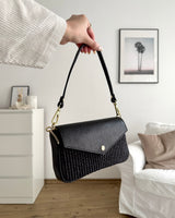 Clutch Bag mit Bast Schwarz