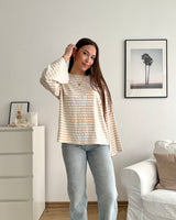 Longsleeve mit Streifen Beige