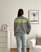 Longsleeve Moment mit Streifen Schwarz/Gelb