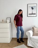 Rijeka Oversized Tee Washed Dark Red