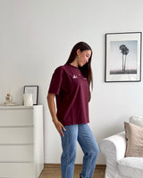 Rijeka Oversized Tee Washed Dark Red