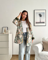 Blazer Basic mit Blumenmuster Olive