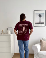 Rijeka Oversized Tee Washed Dark Red