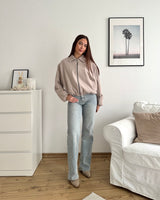 Bomberjacke mit Kragen Taupe