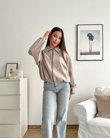 Bomberjacke mit Kragen Taupe