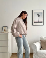 Bomberjacke mit Kragen Taupe