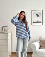 Longsleeve mit Streifen Blau
