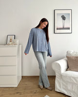 Longsleeve mit Streifen Blau