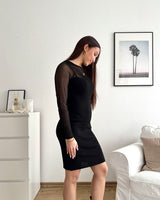Kleid mit Mesh Schwarz