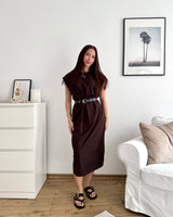 Maxikleid Basic Braun