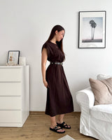 Maxikleid Basic Braun