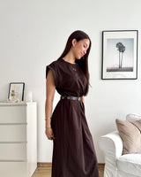Maxikleid Basic Braun