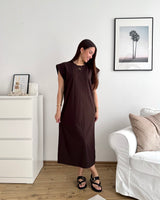 Maxikleid Basic Braun