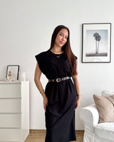 Maxikleid Basic Schwarz