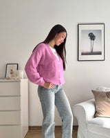 Feine Strickjacke Pink