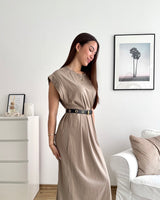 Maxikleid Basic Taupe