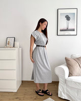 Maxikleid Basic Grau