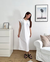 Maxikleid Basic Weiß