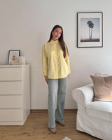 Kurze Silky Bluse Gelb