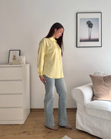Kurze Silky Bluse Gelb