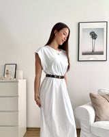 Maxikleid Basic Weiß