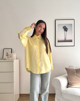 Kurze Silky Bluse Gelb