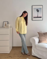 Kurze Silky Bluse Gelb