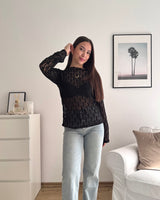 Longsleeve Spitze Schwarz