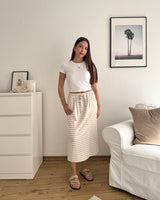 Maxirock mit Streifen Beige