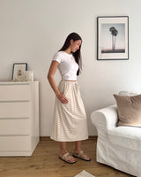 Maxirock mit Streifen Beige